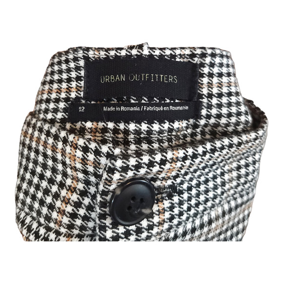 Urban Outfitters High Rise Cropped Houndstooth Pants Academia Preppy Women's 12 - Picture 6 of 6